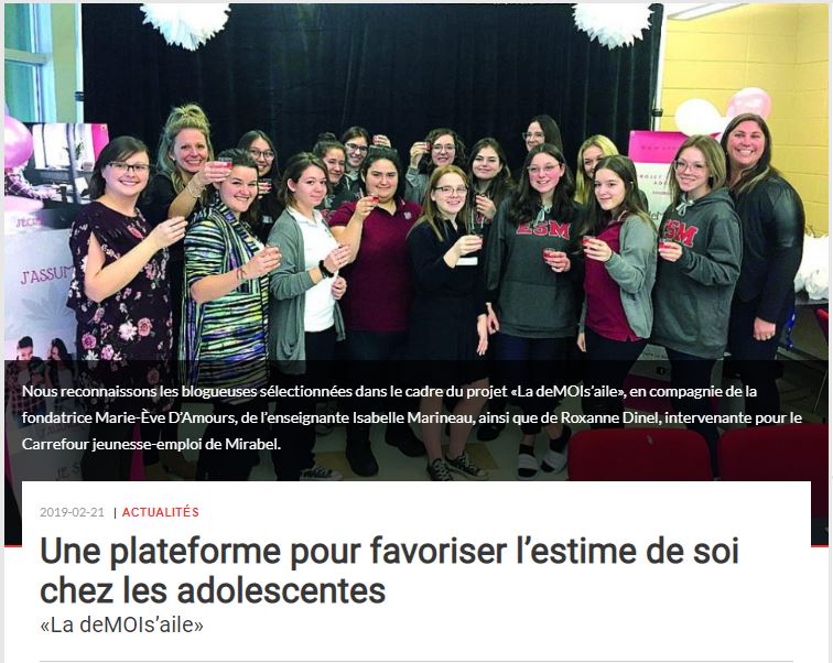 Lancement du projet à l'école secondaire de Mirabel