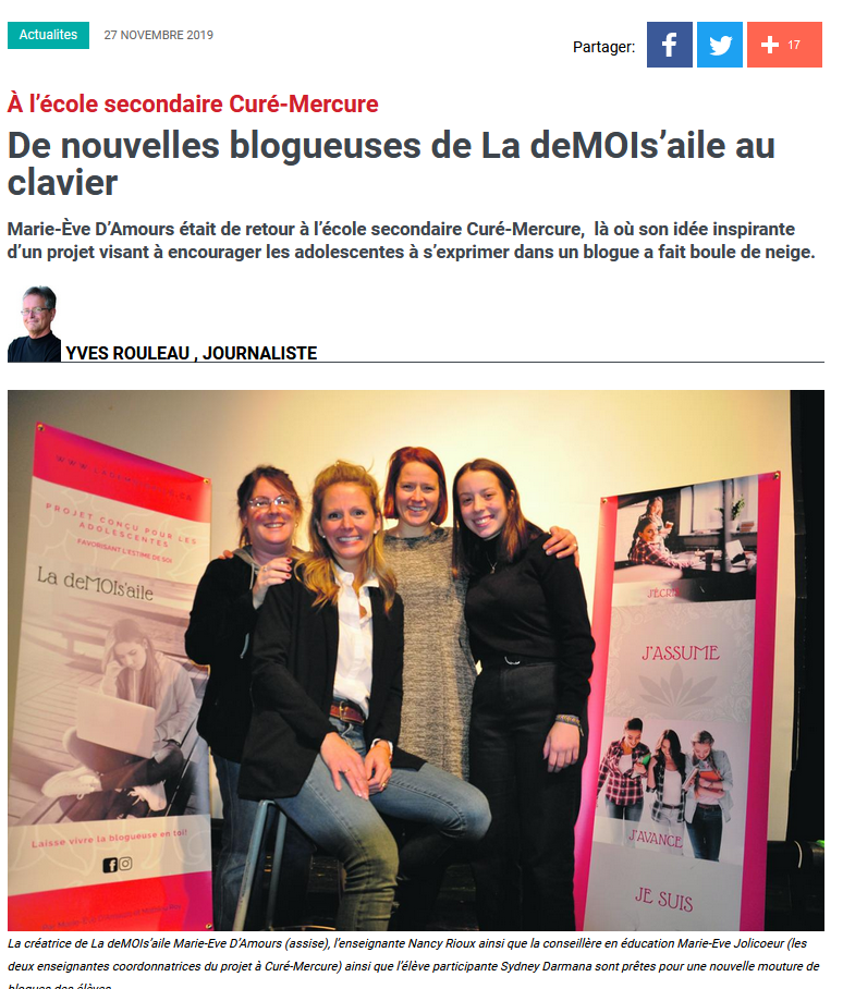 De nouvelles blogueuses de La deMOIs’aile au clavier 