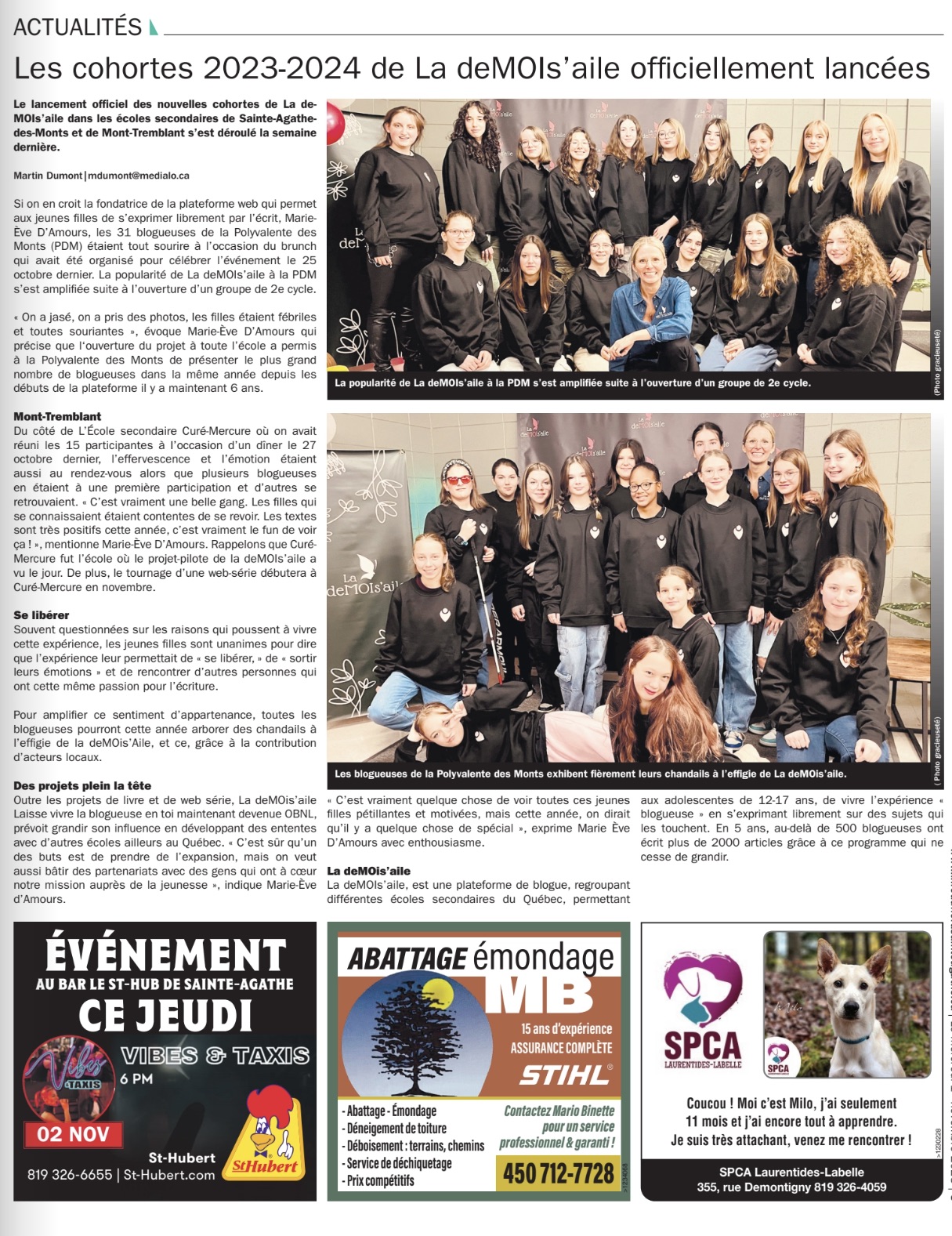 Les cohortes 2023-2024 de La deMOIs’aile officiellement lancées