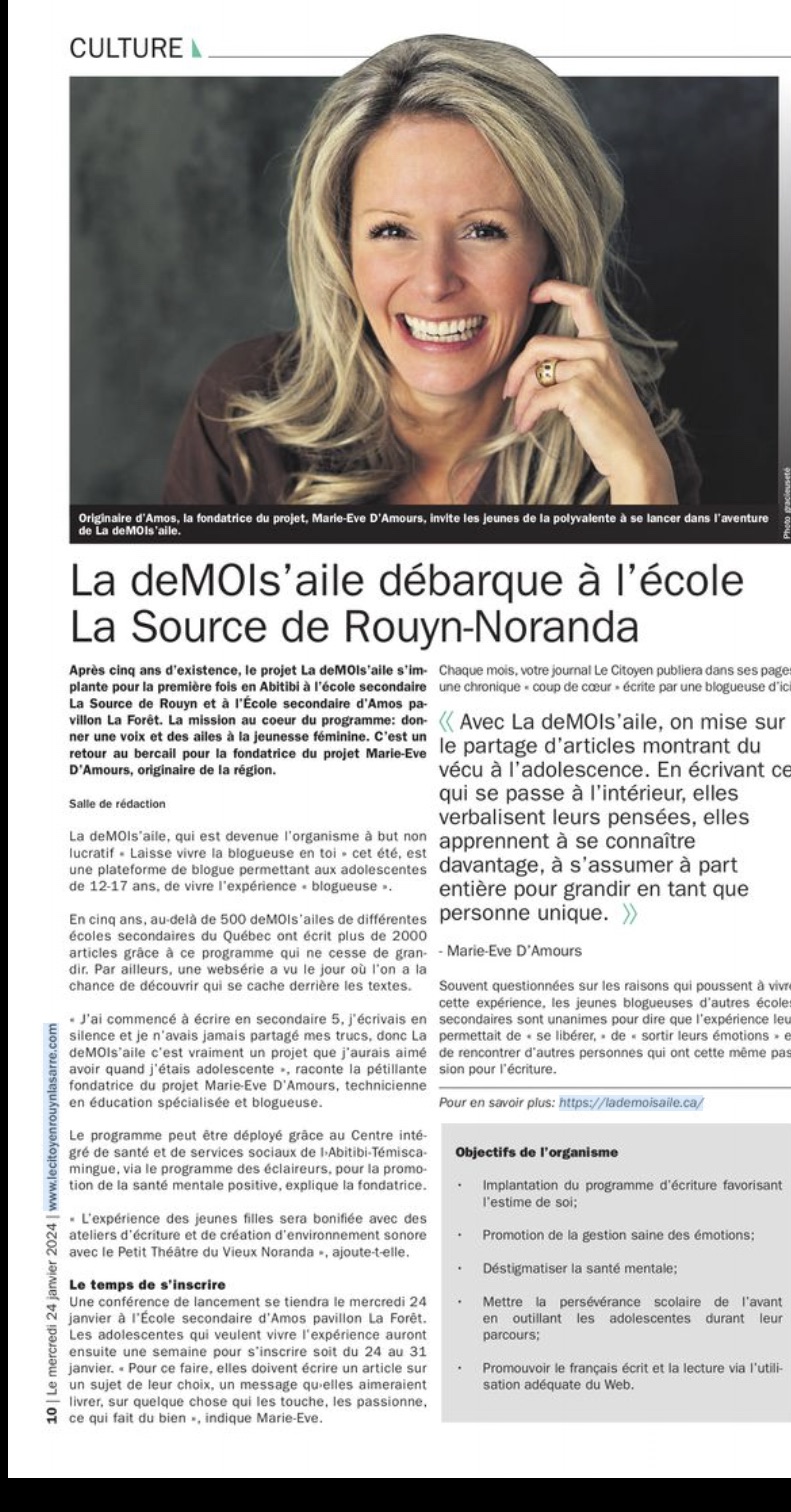 La deMOIs’aile débarque en Abitibi-Témiscamingue